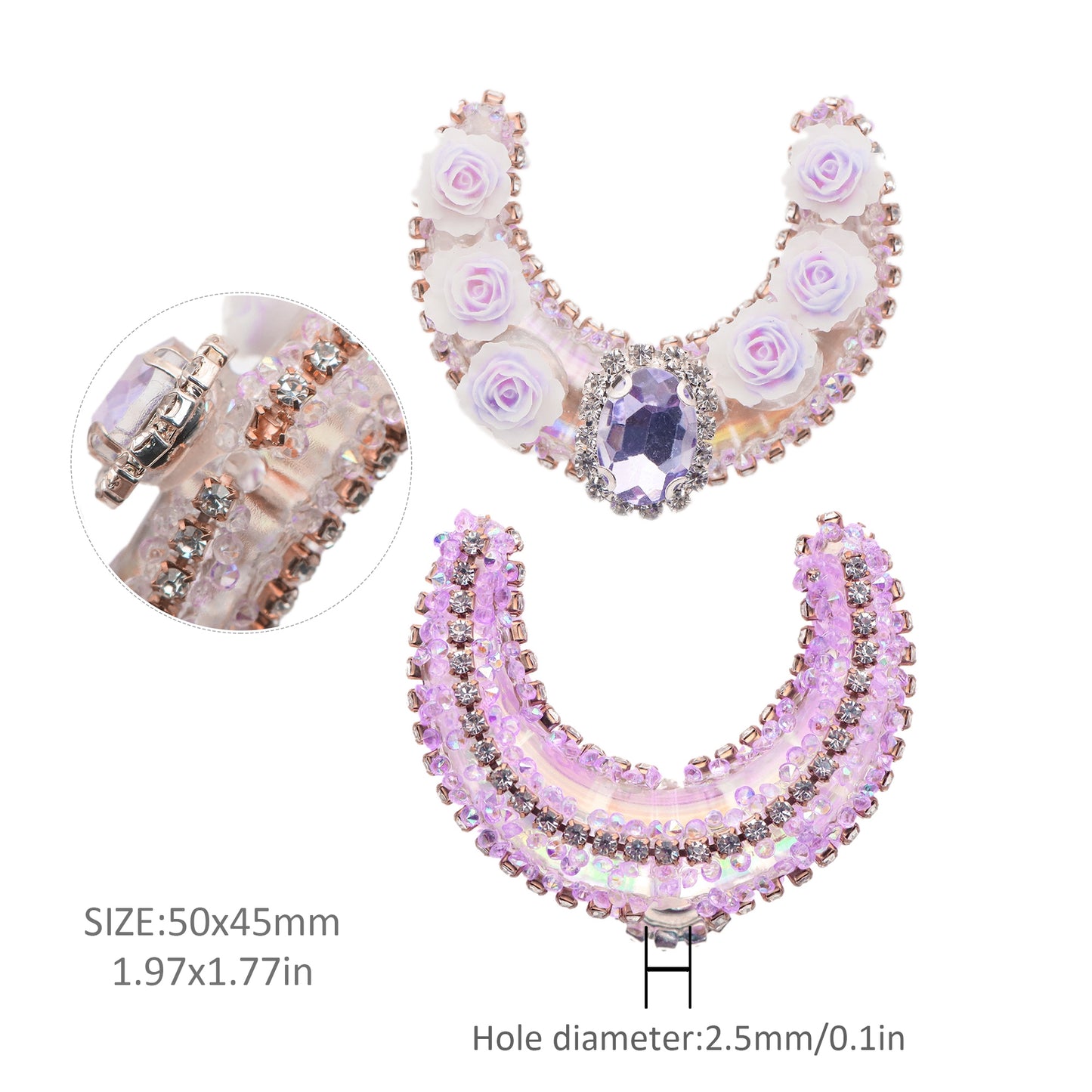 1PC Moon Rhinestone Bead with Opal Effect - Faux Crystal Spacer for DIY Jewelry Making, Bracelets, Necklaces, Earrings & Crafts