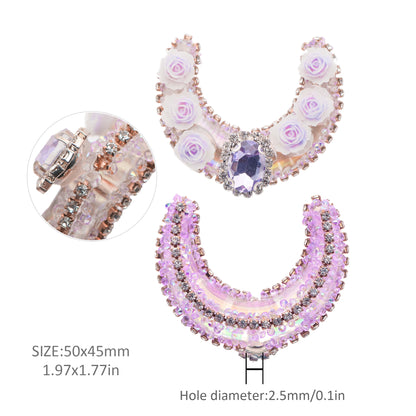 1PC Moon Rhinestone Bead with Opal Effect - Faux Crystal Spacer for DIY Jewelry Making, Bracelets, Necklaces, Earrings & Crafts