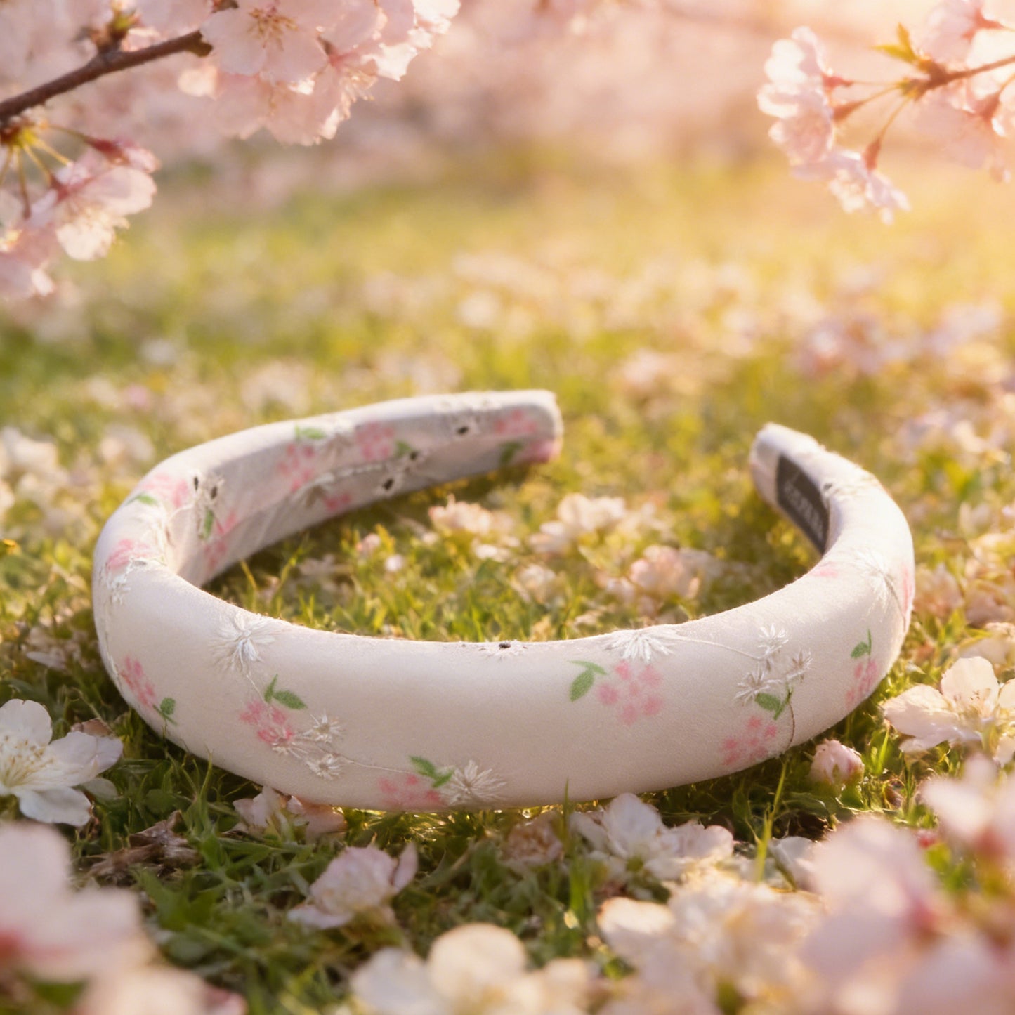 embroidery flower chiffon high cranial hairband