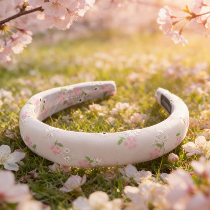 embroidery flower chiffon high cranial hairband