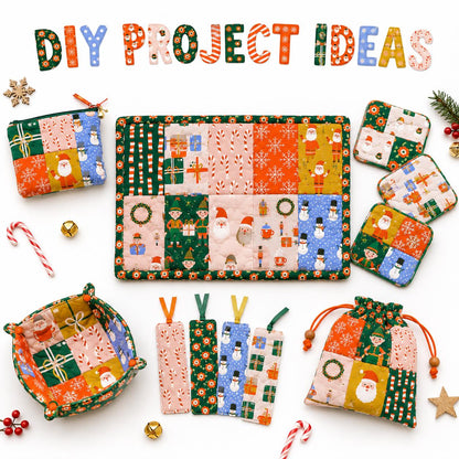 10pcs Charm Pack Set Christmas Santa Pattern Vintage Style Handmade DIY with Rich Color and Texture Elements 100% Polyester Patchwork in 10 Design Styles Suitable for Patchwork DIY Craft Projects DIY Wallet Making Gift Giving Bag Making Mother's Day Gift