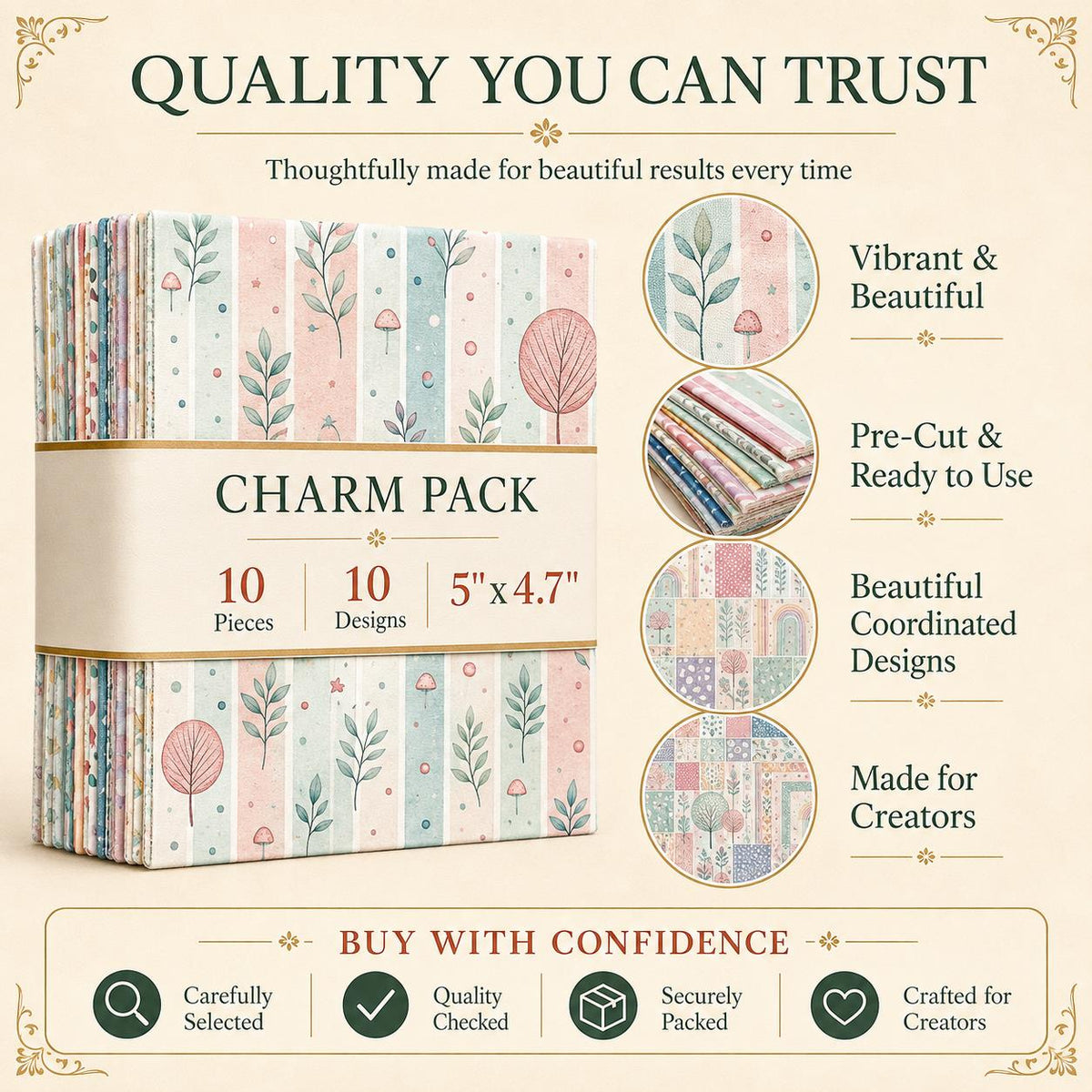 10Pc/Set Flower Strip Dot Series Deer Butterfly Star Mushroom Bear Elephan Rose Fat Quarter Fabric, Pre-Cut Square Fabric Assort, Fabric Set, Craft Fabric, Handmade DIY Patchwork Fabric,Home Quilting Sewing Fabric, Packaging Fabric, Scrapbooking Craft Hob