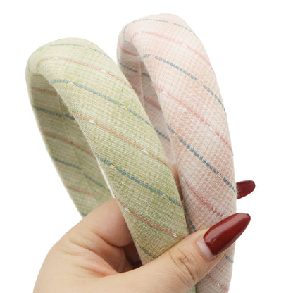 cotton jacquard line gradient retro checkered high cranial hairband