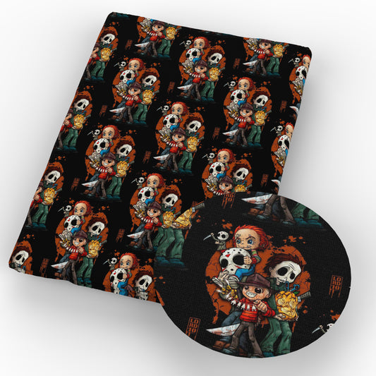 halloween skull ghost skeleton bones fabric