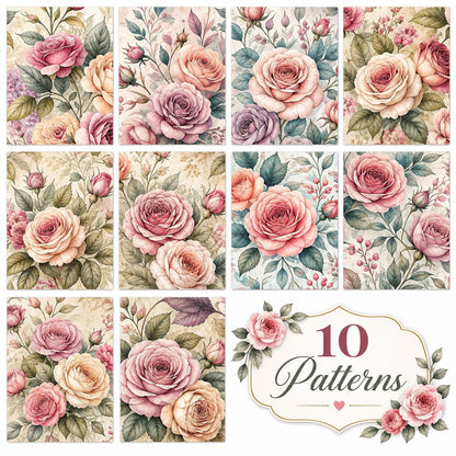 10pcs Vintage Floral Pattern Jelly Roll Fabric Strips 2.5X19.7inch Pre-Cut 100% Polyester For Patchwork Quilts, Table Runners, Placemats, Tote Bags, Storage Pouches, Makeup Bags, Coasters, Quilt Blocks & Binding