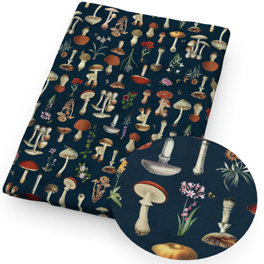 mushroom flowerfloral fabric