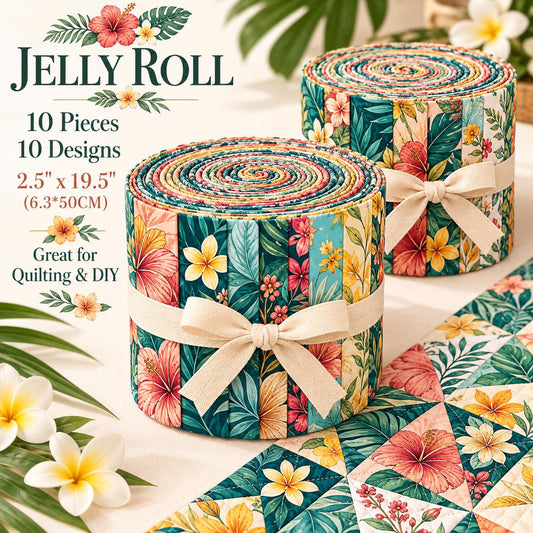10pcs Vintage Floral Pattern Jelly Roll Fabric Strips 2.5X19.7inch Pre-Cut 100% Polyester For Patchwork Quilts, Table Runners, Placemats, Tote Bags, Storage Pouches, Makeup Bags, Coasters, Quilt Blocks & Binding