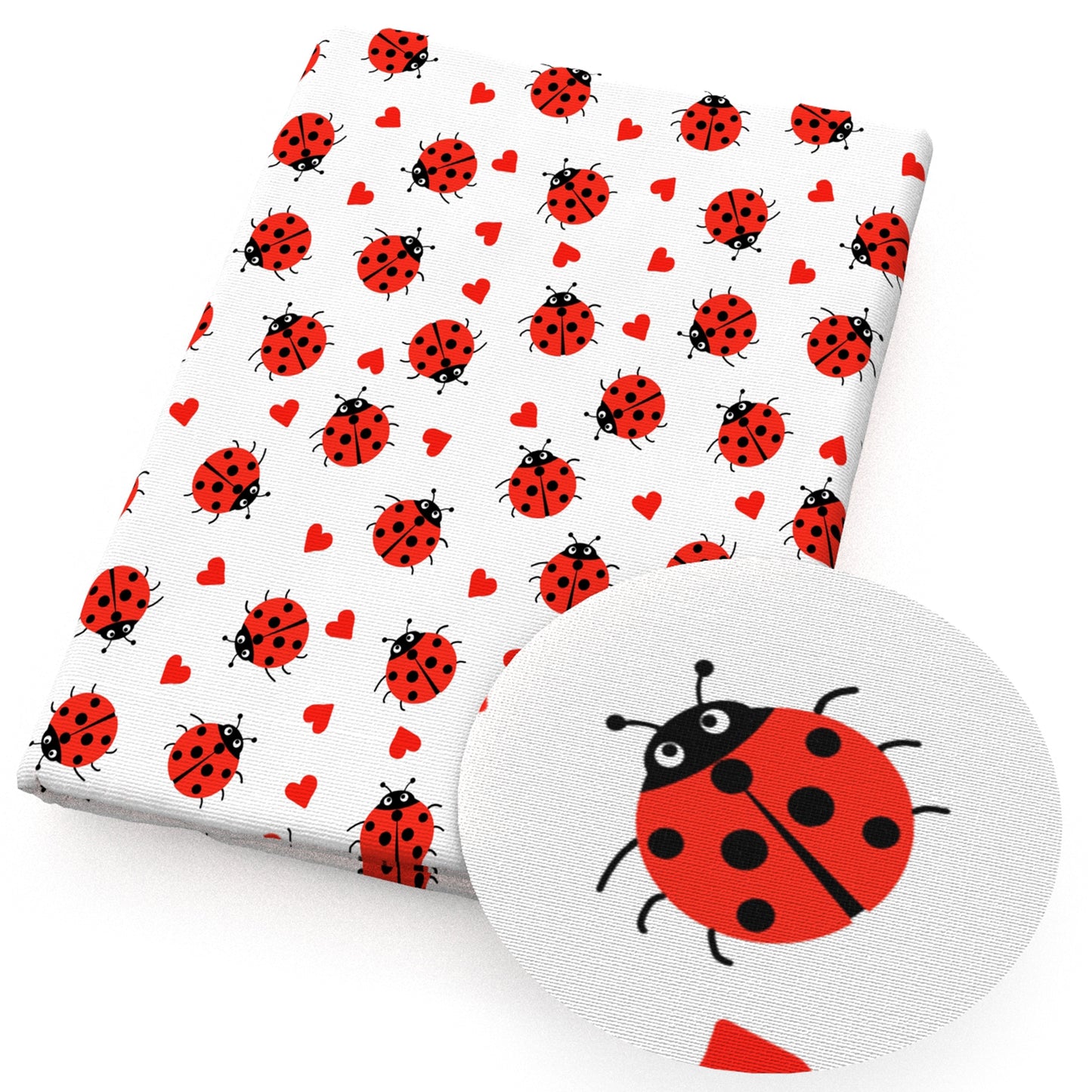 ladybug heart love fabric
