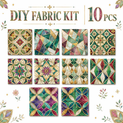 10Pc/Set Flower Geometric Patterns Colors Series Fat Quarter Fabric, Pre-Cut Square Fabric Assort, Fabric Set, Craft Fabric, Handmade DIY Patchwork Fabric,Home Quilting Sewing Fabric, Packaging Fabric, Scrapbooking Craft Hobbyist