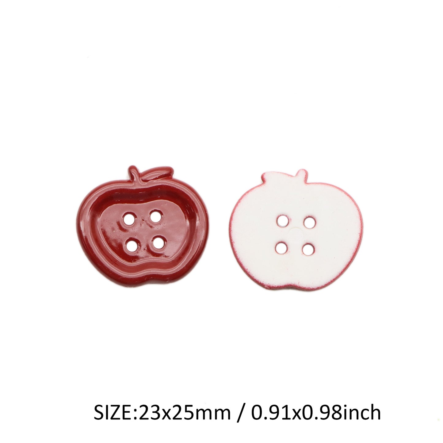 10pcs Red Apple Buttons for DIY Handmade Materials Headdress Shoe Flower Decoration Dolls Sewing Accessories