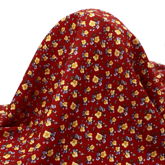 1pc Glitter Small Flowers Printed Premium Chiffon Fabric - 59x19.68inch Pre-Cut Polyester Fabric with Vibrant Blossom Flower Designs, 100% Polyester for DIY Sewing, Bags, Party Decor, Tablecloths, Gift Wrapping, Cushions & Furniture Covers