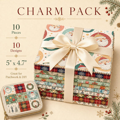 10Pc/Set Christmas Series Plaid Star Deer Santa Claus Gift Fat Quarter Fabric, Pre-Cut Square Fabric Assort, Fabric Set, Craft Fabric, Handmade DIY Patchwork Fabric,Home Quilting Sewing Fabric, Packaging Fabric, Scrapbooking Craft Hobbyist