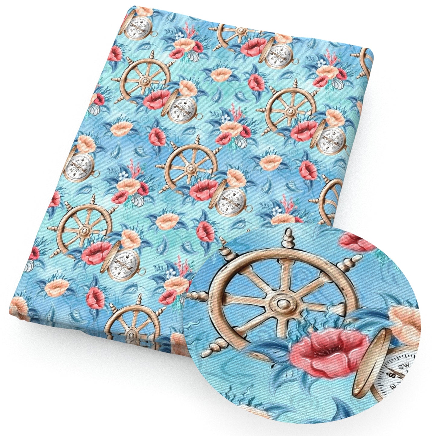 sailor anchor ship flowerfloral ocean series fabric
