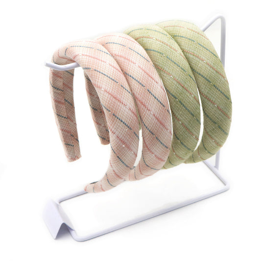 cotton jacquard line gradient retro checkered high cranial hairband