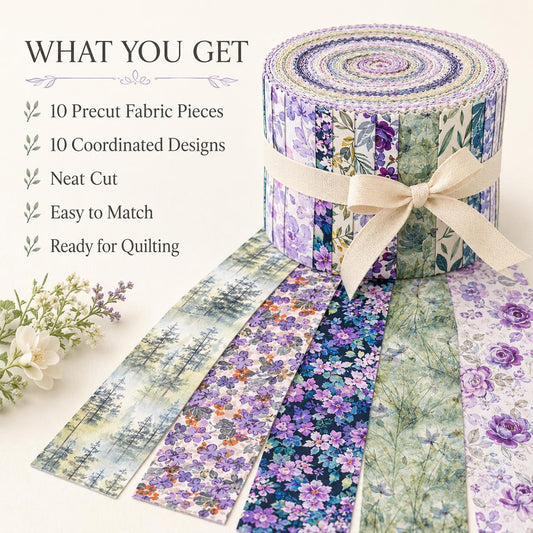 10pcs Vintage Floral Theme Jelly Roll Fabric Strips 2.5X19.7inch Pre-Cut 100% Cotton For Patchwork Quilts, Table Runners, Placemats, Tote Bags, Storage Pouches, Makeup Bags, Coasters, Quilt Blocks & Binding