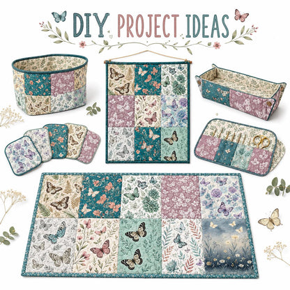 10pcs Charm Pack Set Floral Butterfly Pattern Vintage Style Handmade DIY with Rich Color and Texture Elements 100% Polyester Patchwork in 10 Design Styles Suitable for Patchwork DIY Craft Projects DIY Wallet Making Gift Giving Bag Making Mother's Day Gift