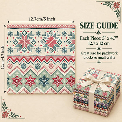 10Pc/Set Christmas Flower Stripe Series Fat Quarter Fabric, Pre-Cut Square Fabric Assort, Fabric Set, Craft Fabric, Handmade DIY Patchwork Fabric,Home Quilting Sewing Fabric, Packaging Fabric, Scrapbooking Craft Hobbyist