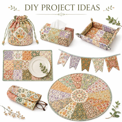 10pcs Charm Pack Set Floral Pattern Vintage Style Handmade DIY with Rich Color and Texture Elements 100% Polyester Patchwork in 10 Design Styles Suitable for Patchwork DIY Craft Projects DIY Wallet Making Gift Giving Bag Making Mother's Day Gift