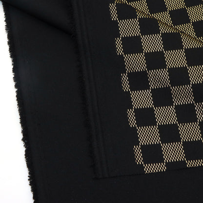 1pc Golden Foil Chessboard Pattern Polyester Fabric,59x19.68inch Pre-cut 100% Polyester Fabric,Vibrant Tartan Plaid Grid Designs,Hand Wash Only,Perfect for Wedding Decor, Crafts, Sewing, Drapes & Home Decor - DIY Special Occasions Fabric