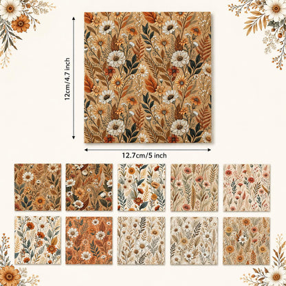 10Pc/Set Flower Series Fat Quarter Fabric, Pre-Cut Square Fabric Assort, Fabric Set, Craft Fabric, Handmade DIY Patchwork Fabric,Home Quilting Sewing Fabric, Packaging Fabric, Scrapbooking Craft Hobbyist