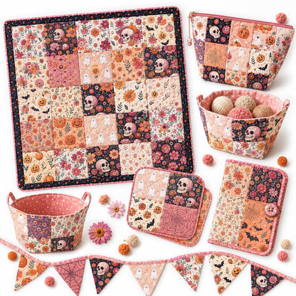 10pcs Charm Pack Set Halloween Pumpkin Ghost Pattern Vintage Style Handmade DIY with Rich Color and Texture Elements 100% Polyester Patchwork in 10 Design Styles Suitable for Patchwork DIY Craft Projects DIY Wallet Making Gift Giving Bag Making Mother's D