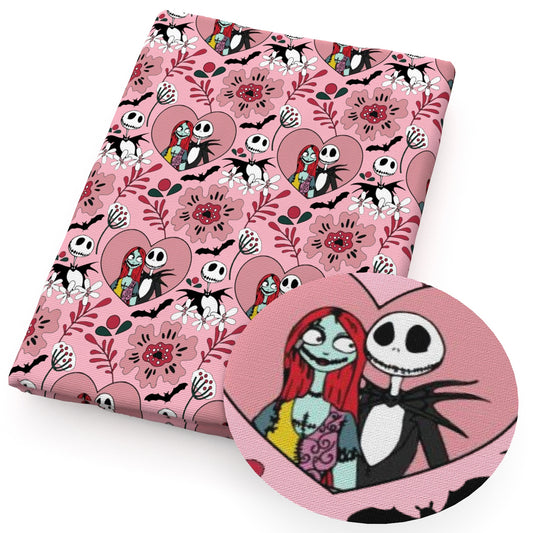 halloween pink series flowerfloral skellington the nightmare before christmassally fabric