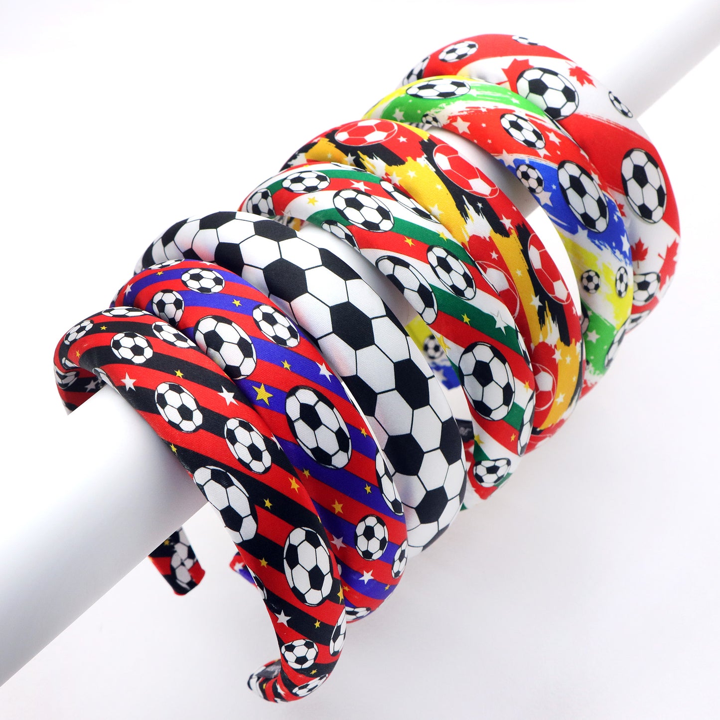 world cup football series satin high cranial hairband