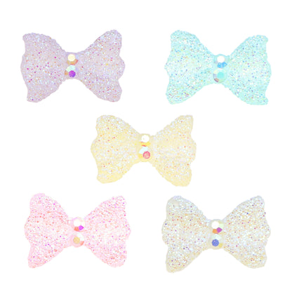 20Pcs/pack Glow in the Dark Acrylic Beads Bowknot Shaped Plain Solid Color for Jewelry Making DIY Bracelet Necklace Chain Earrings Charm Decors For Nail Art Design Crafts Jewelry Accessories