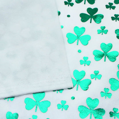 1pc Colourful Golden Hot Stamping St. Patrick's Day Faux Fur Fabric - 59x19.68inch(150x50cm) 100%Polyester Material, High Density for DIY Crafts - Hand Wash Only Precut Fabric