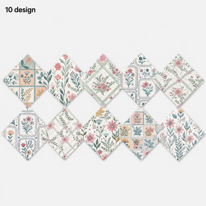 10Pc/Set Flower Plaid Series Fat Quarter Fabric, Pre-Cut Square Fabric Assort, Fabric Set, Craft Fabric, Handmade DIY Patchwork Fabric,Home Quilting Sewing Fabric, Packaging Fabric, Scrapbooking Craft Hobbyist