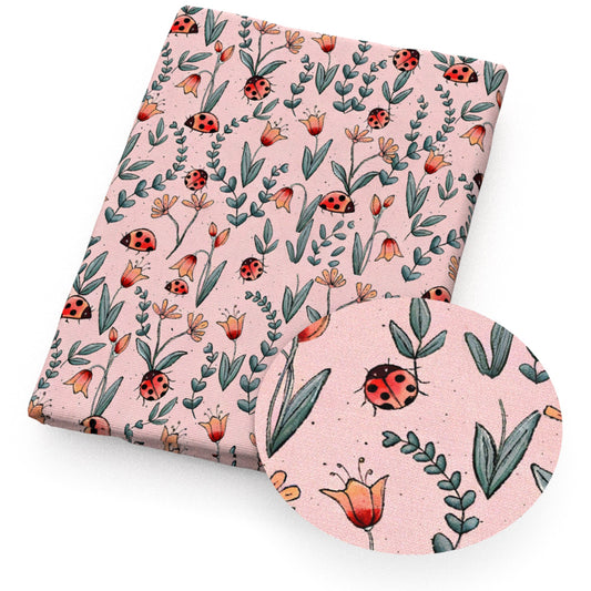 ladybug spring flowerfloral pink series fabric