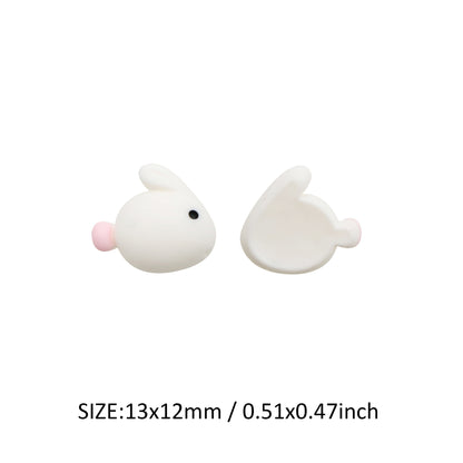 10Pcs Miniature Resin Rabbit Bunny Shaped Acrylic Charms Beads,3D Flatback Resin Cabochons for DIY Jewelry Making, Earrings, Bracelets, Beads & Bead Assortments - Perfect for Phone Cases, Water Bottles & Hair Accessories,Easter Decorations