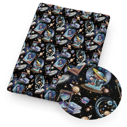 planetsolar systemgalaxy book star starfish fabric