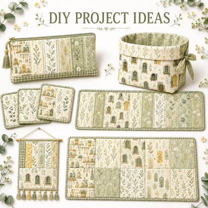 10pcs Vintage Floral Plant Pattern Jelly Roll Fabric Strips 2.5X19.7inch Pre-Cut 100% Polyester For Patchwork Quilts, Table Runners, Placemats, Tote Bags, Storage Pouches, Makeup Bags, Coasters, Quilt Blocks & Binding
