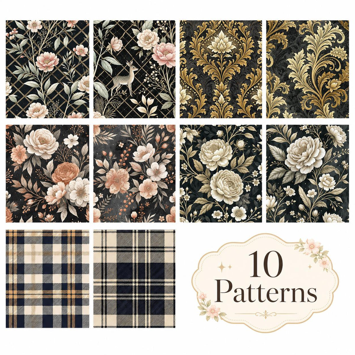 10pcs Vintage Floral Pattern Jelly Roll Fabric Strips 2.5X19.7inch Pre-Cut 100% Polyester For Patchwork Quilts, Table Runners, Placemats, Tote Bags, Storage Pouches, Makeup Bags, Coasters, Quilt Blocks & Binding