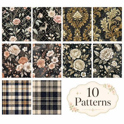 10pcs Vintage Floral Pattern Jelly Roll Fabric Strips 2.5X19.7inch Pre-Cut 100% Polyester For Patchwork Quilts, Table Runners, Placemats, Tote Bags, Storage Pouches, Makeup Bags, Coasters, Quilt Blocks & Binding
