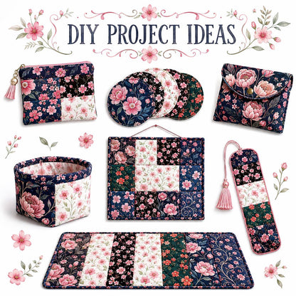 10Pc/Set Flower Series Fat Quarter Fabric, Pre-Cut Square Fabric Assort, Fabric Set, Craft Fabric, Handmade DIY Patchwork Fabric,Home Quilting Sewing Fabric, Packaging Fabric, Scrapbooking Craft Hobbyist