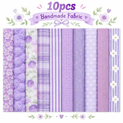 10pcs Vintage Floral Plaid Purple Pattern Jelly Roll Fabric Strips 2.5X19.7inch Pre-cut 100% Polyester for Patchwork Quilts, Table Runners, Placemats, Tote Bags, Storage Pouches, Makeup Bags, Coasters, Quilt Blocks & Binding Multi-color