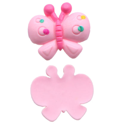 Resin Flat Back Charms Beads,5pcs Pink Color Butterfly Shape Resin Cabochons for DIY Crafts, Scrapbooking, Jewelry Making