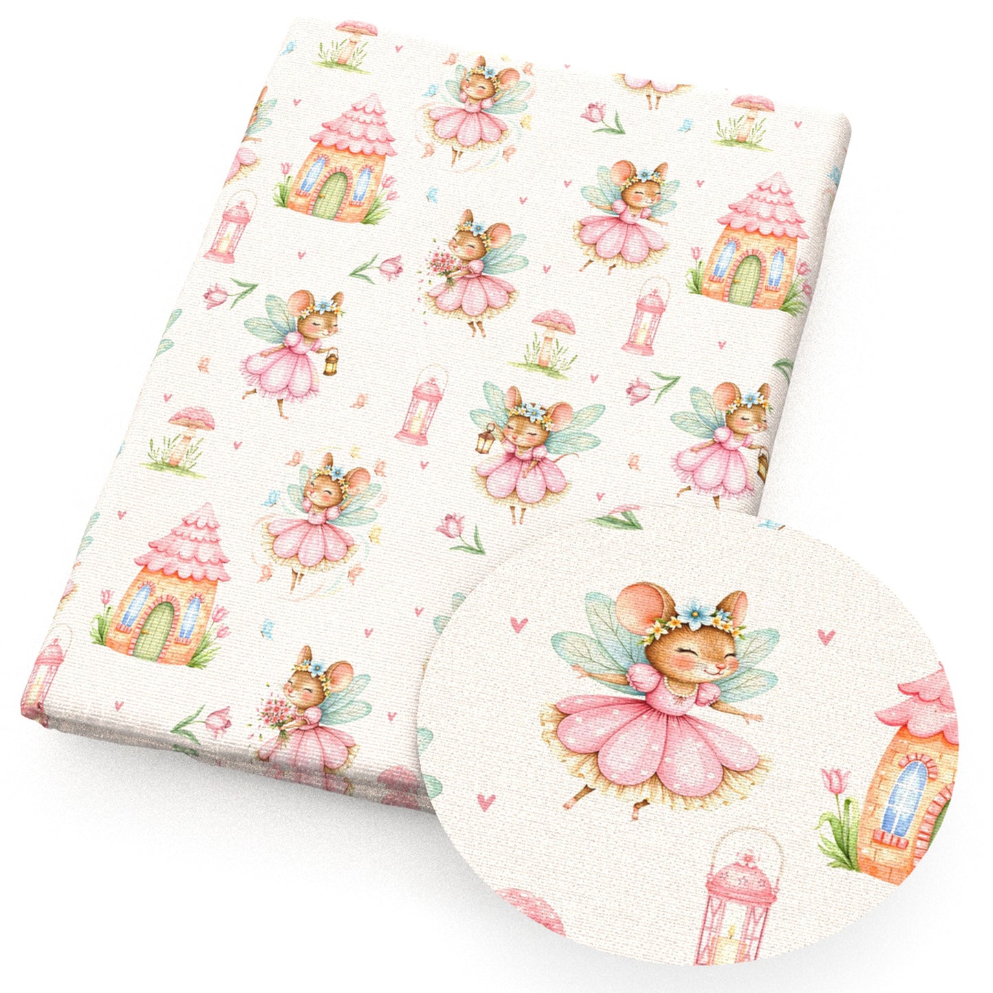 mouse house light wings fabric