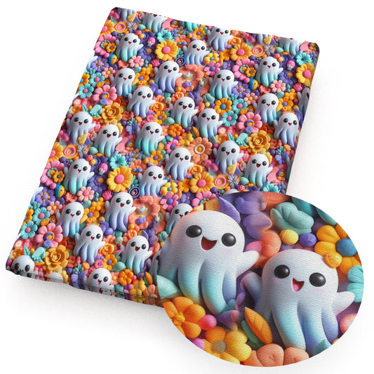 skull ghost skeleton bones flowerfloral halloween fabric