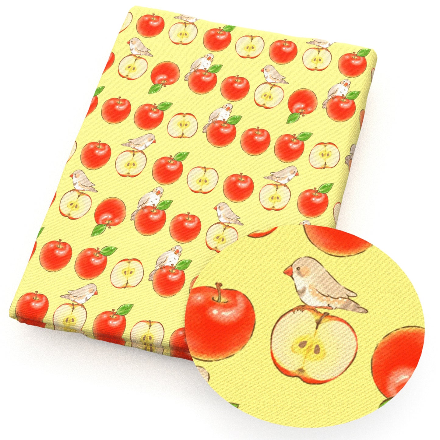 apple bird fabric