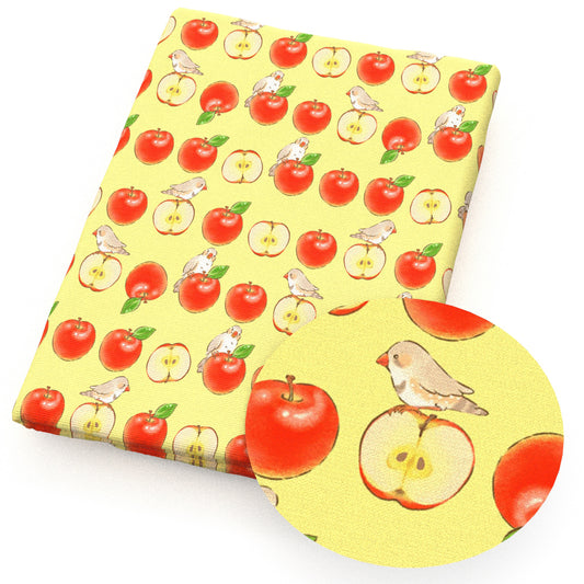 apple bird fabric