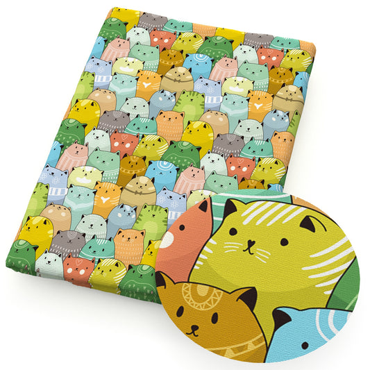 animals cat dog printed fabric