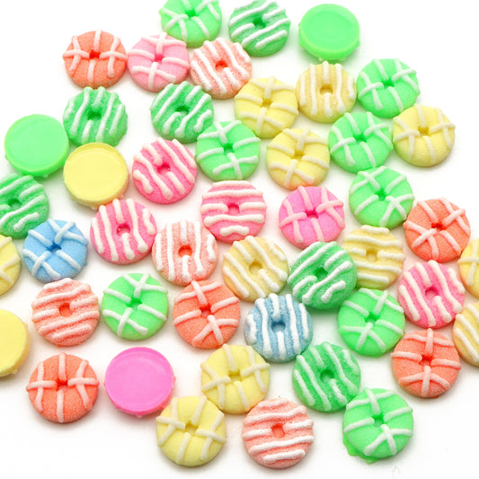 10Pcs/pack Virbant Colors Frosted Donuts Acrylic Charms,3D Flatback Resin Cabochons for DIY Jewelry, Earrings, Bracelets, Keychains, Festive Decor, Homemade Gifts, Phone Cases, Water Bottles, Hair Accessories - Crafting Accessories