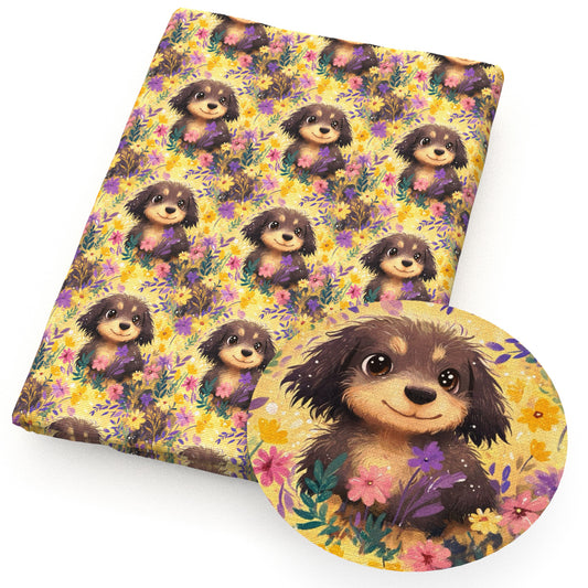 dogpuppy flowerfloral fabric