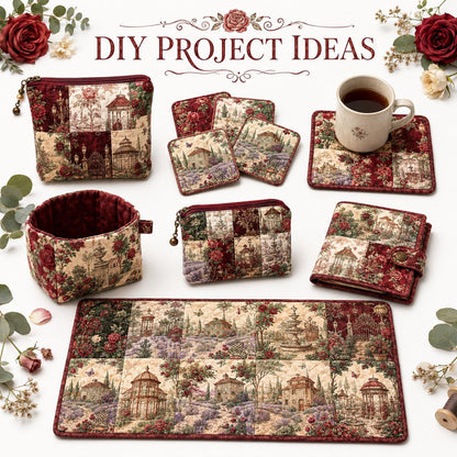 10Pc/Set Flower Rose Christmas Series Tree Fat Quarter Fabric, Pre-Cut Square Fabric Assort, Fabric Set, Craft Fabric, Handmade DIY Patchwork Fabric,Home Quilting Sewing Fabric, Packaging Fabric, Scrapbooking Craft Hobbyist