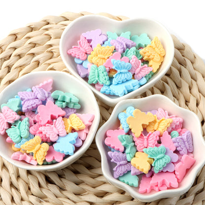 10Pcs Butterfly Flatback Cabochons, Faux Kawaii 3d Cabochon Charms Resin for DIY Hair Clips, Headbands, Phone Cases, Scrapbooking, and Jewelry Making