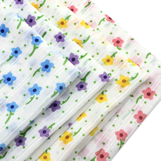 1pc Elegant Floral Print Organza Tulle Fabric, 58.26x19.69 inch - Precut Mesh Gauze with Intricate Flower Design, Perfect for Party Decorations, Craft Projects, Hair Ties, Quilting & Sewing, Diy Patchwork, Backdrop Fabric | Floral Pattern