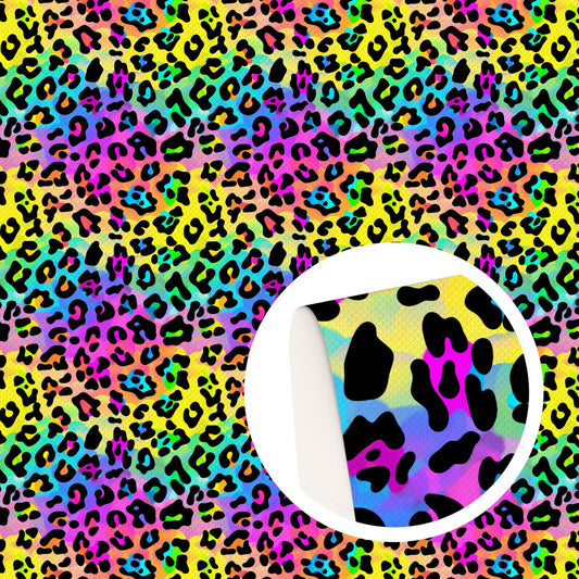 rainbow color leopard cheetah fabric